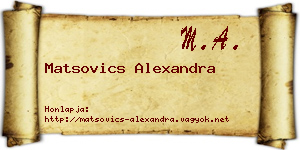 Matsovics Alexandra névjegykártya